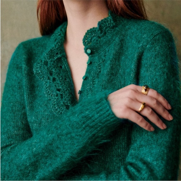 Sezane Angelita Dress Vert Émeraude - Size XS - Picture 2 of 6